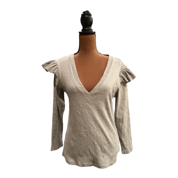 Veronica Beard Jeans Gray Knit Shirt Size Large   #B34 - Picture 1 of 4